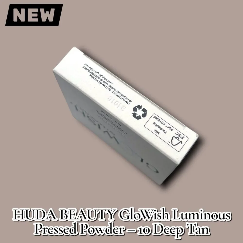 New HUDA BEAUTY GloWish Luminous Pressed Powder – 10 Deep Tan